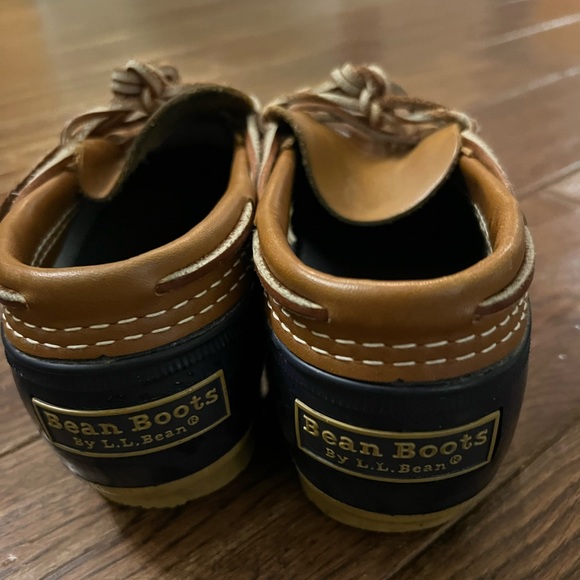 Tan/Navy LLBean Waterproof Rubber Moc Boot, Women, Size 8 - Picture 2 of 2